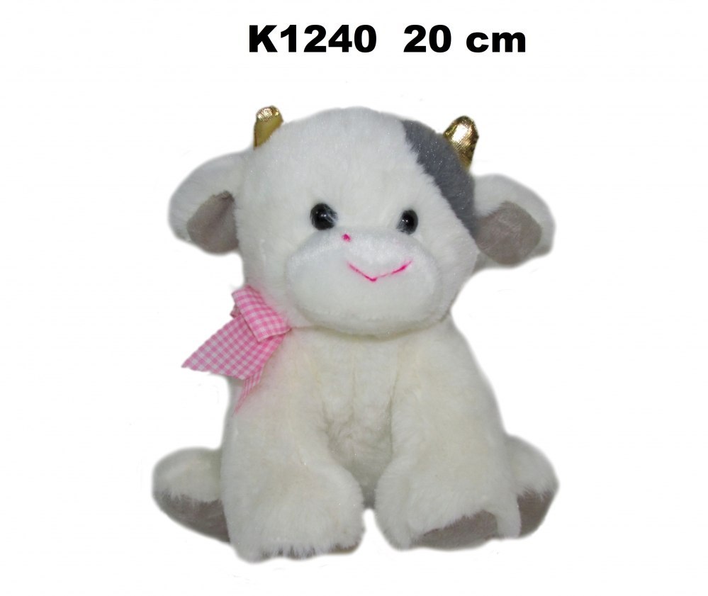 Plush toy cow 20cm sitting with a bow SA SUN-DAY